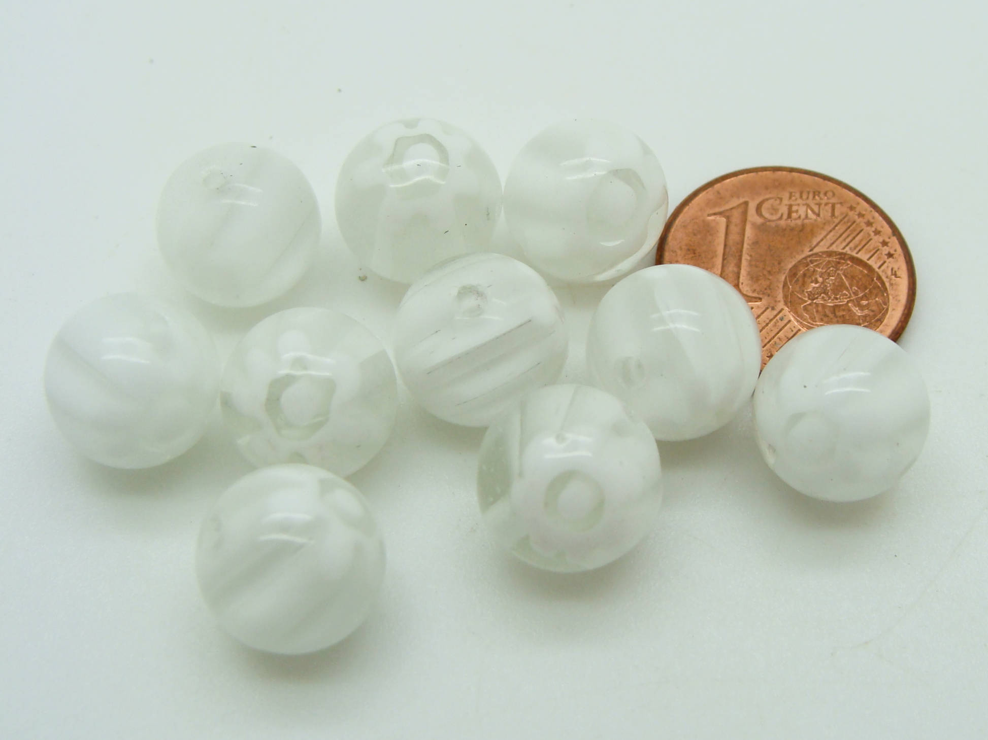 perles verre millefiori blanche 10mm Mille-R10-blanc