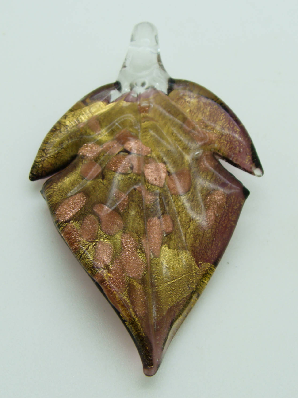 pendentif feuille violet dore Pend-402-5