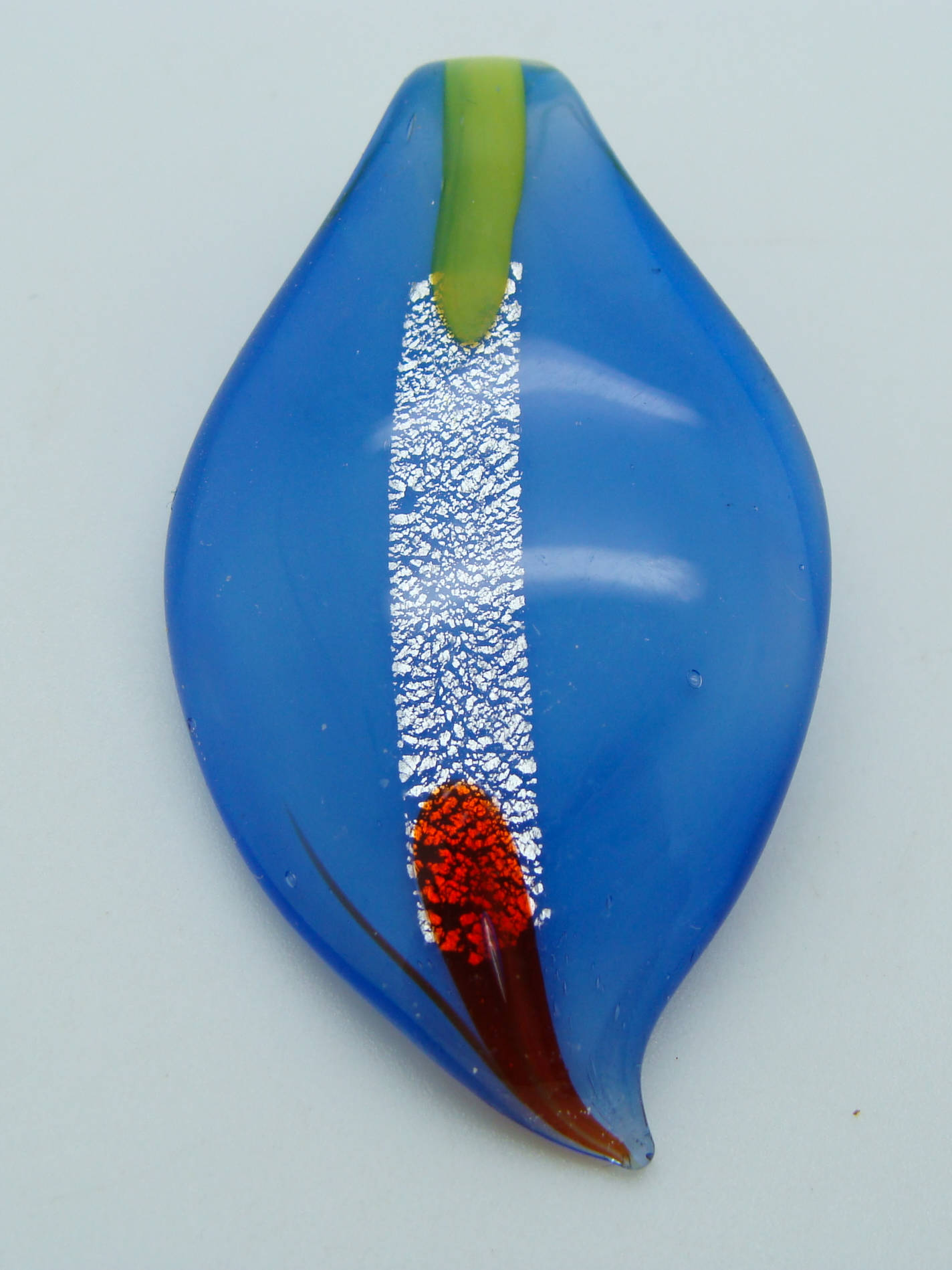 pendentif goutte bleu fonce rayure Pend-405-2