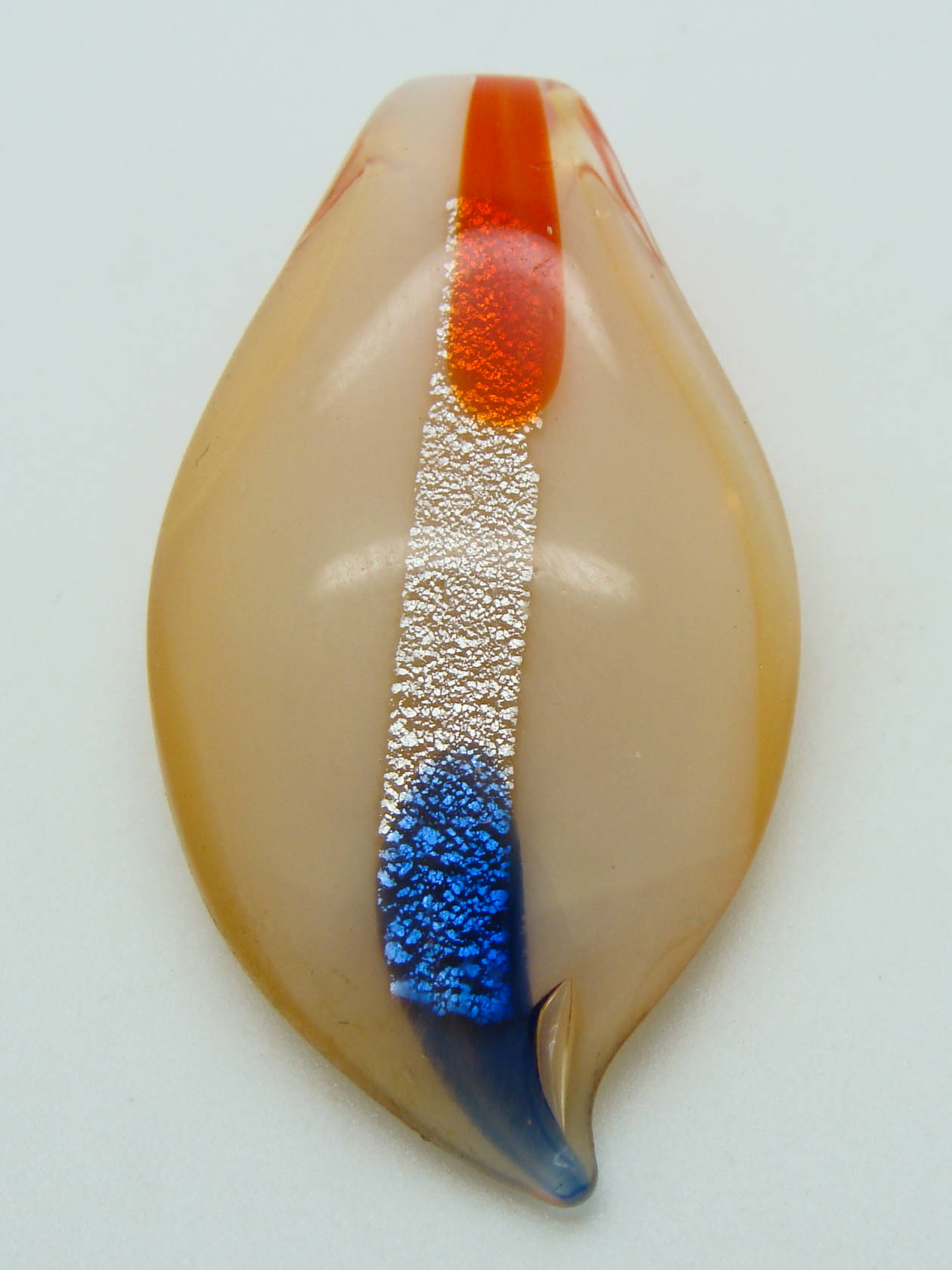 pendentif goutte orange rayure Pend-405-3