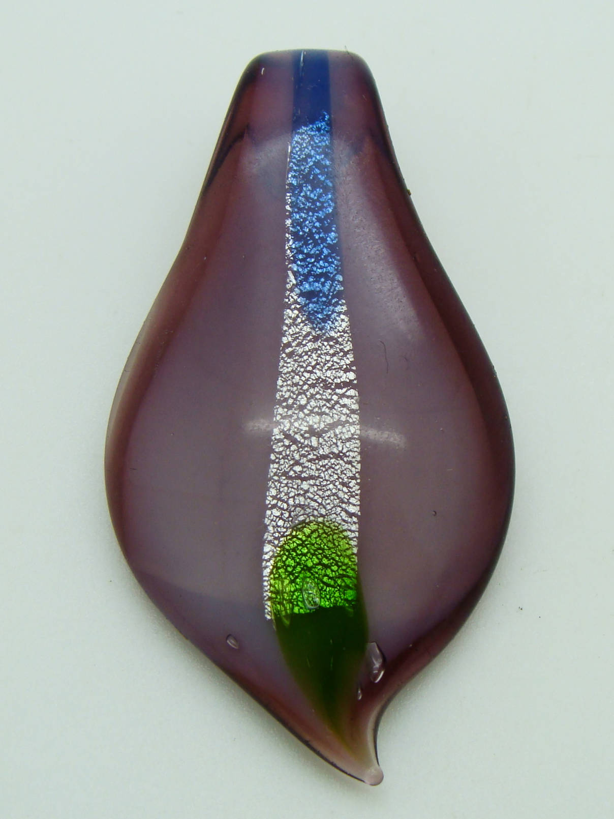 pendentif goutte violet rayure Pend-405-4