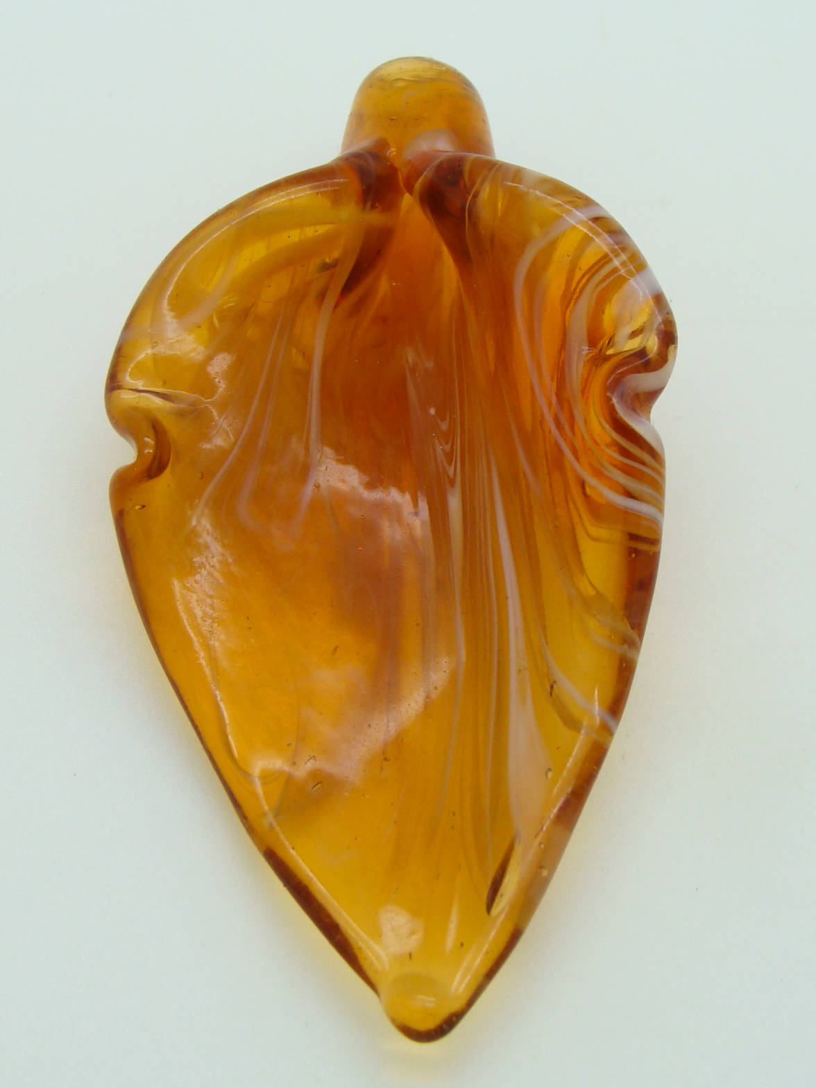 pendentif goutte blanc marron tige Pend-406-2