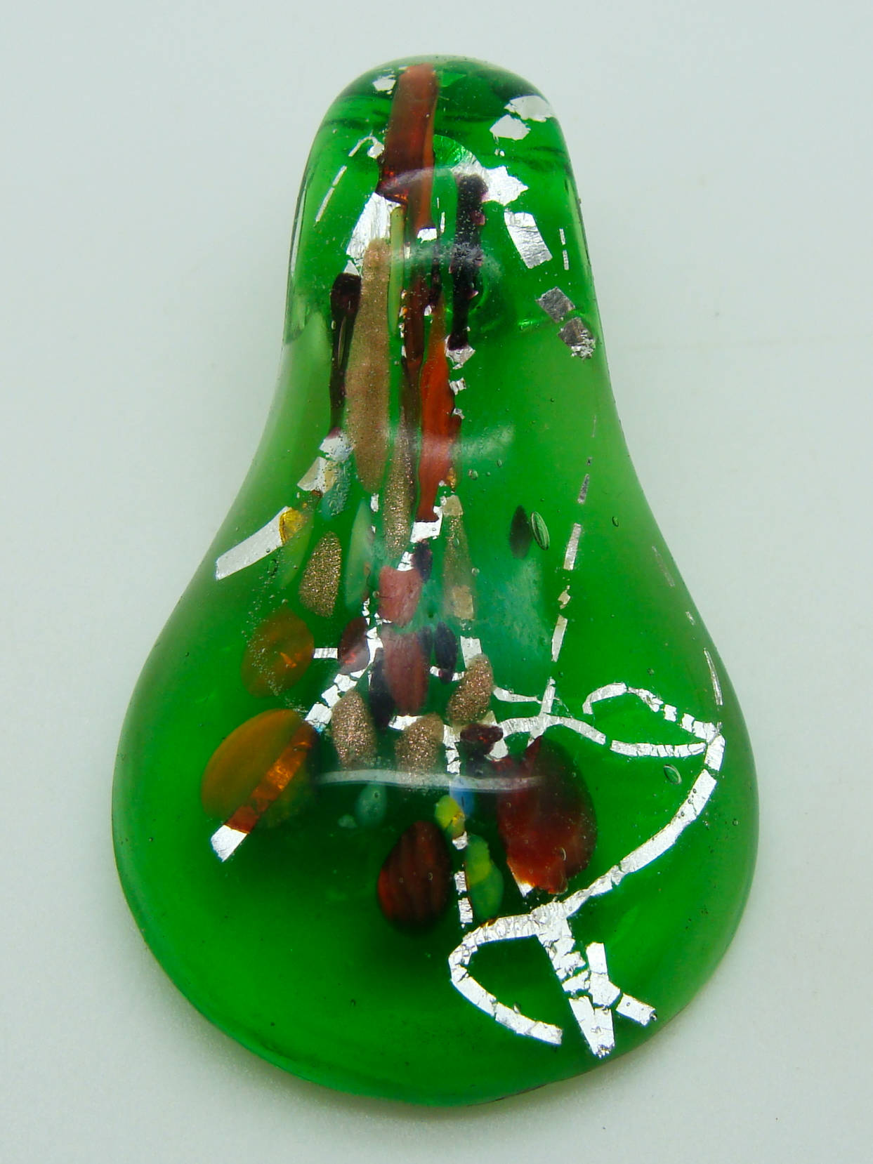 pendentif goutte ruban argent vert dore Pend-407-2