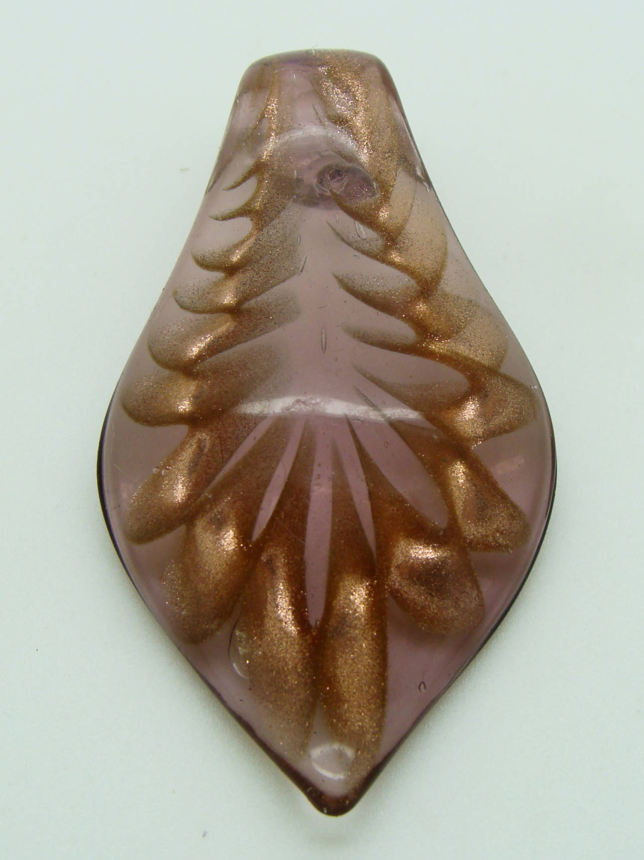 pendentif bordure dore violet verre Pend-408-4