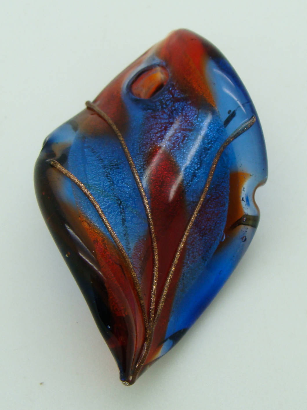 pendentif pistil dore marine rouge feuille Pend-409-5
