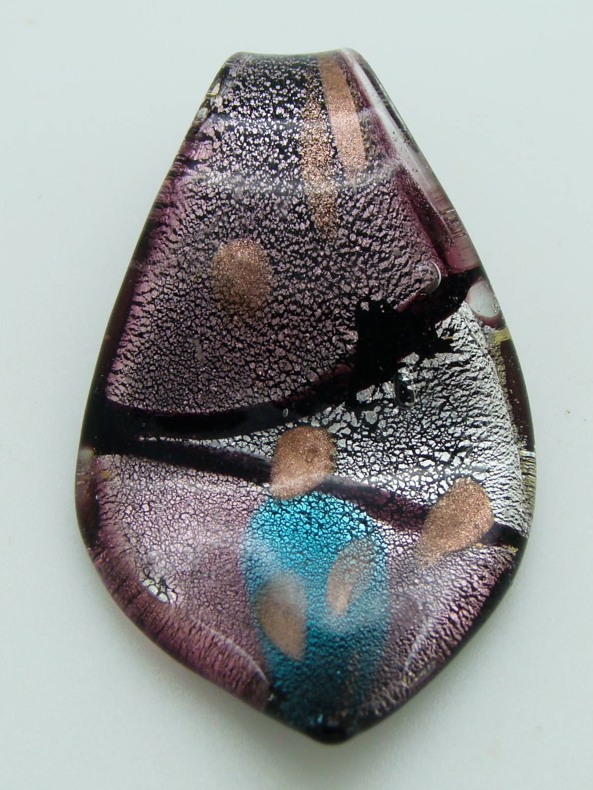 pendentif tricolore violet feuille Pend-410-5