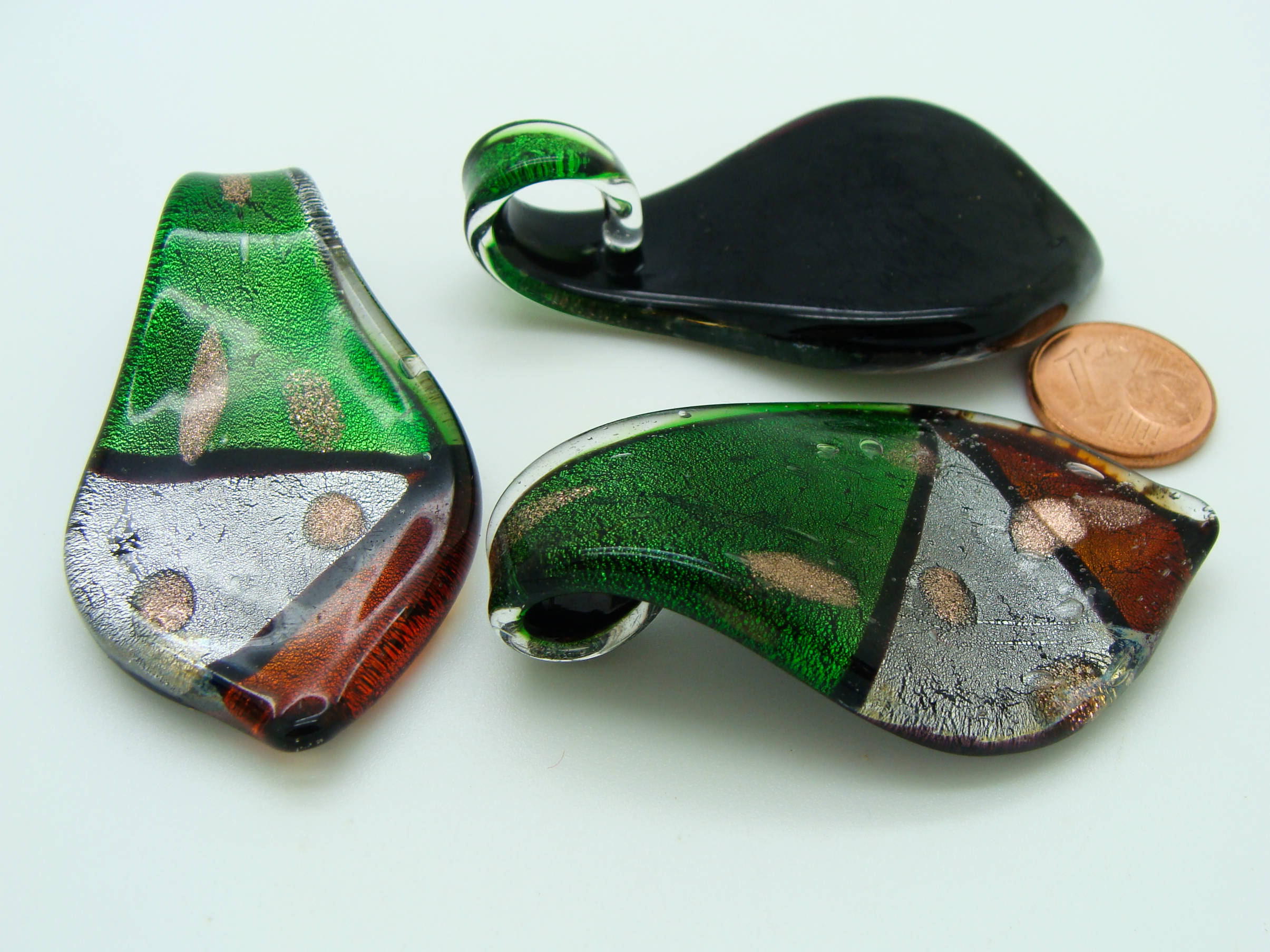 pendentif tricolore vert rouge Pend-410-6