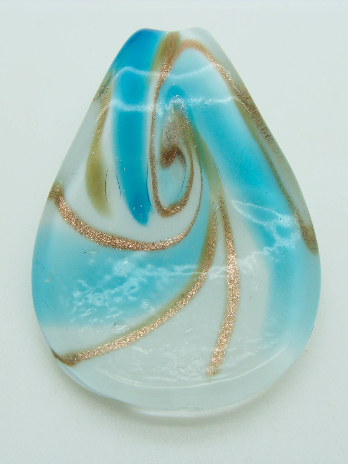 pendentif volute bleu goutte Pend-411-1