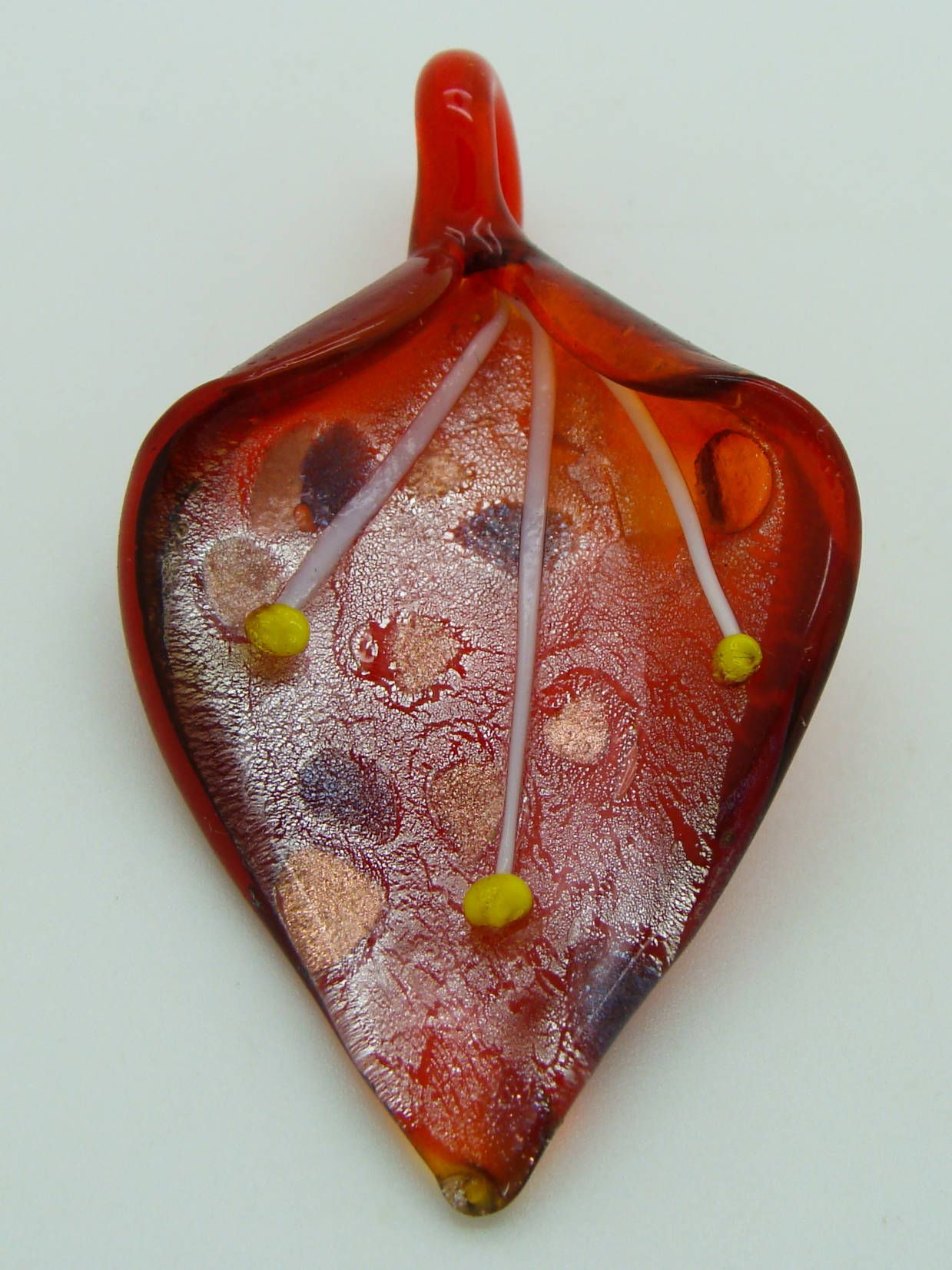 pendentif fleur 3d rouge pistil Pend-413-4