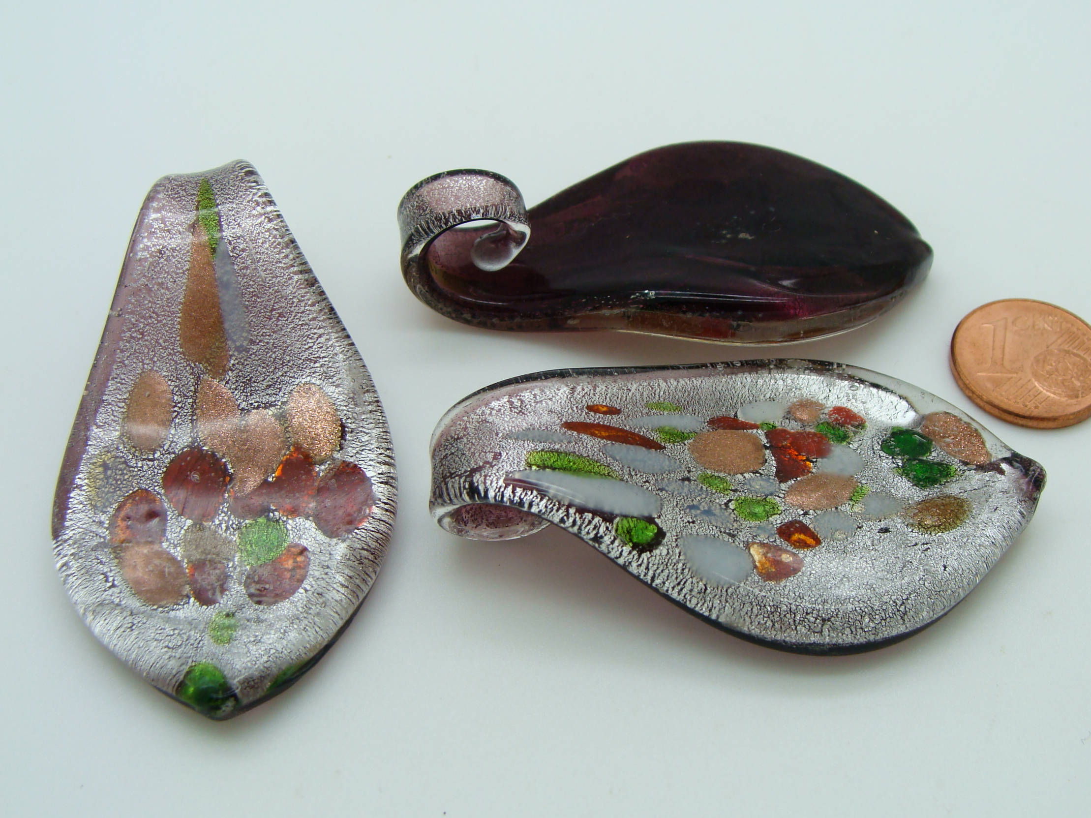 pendentif argent violet verre Pend-419-2