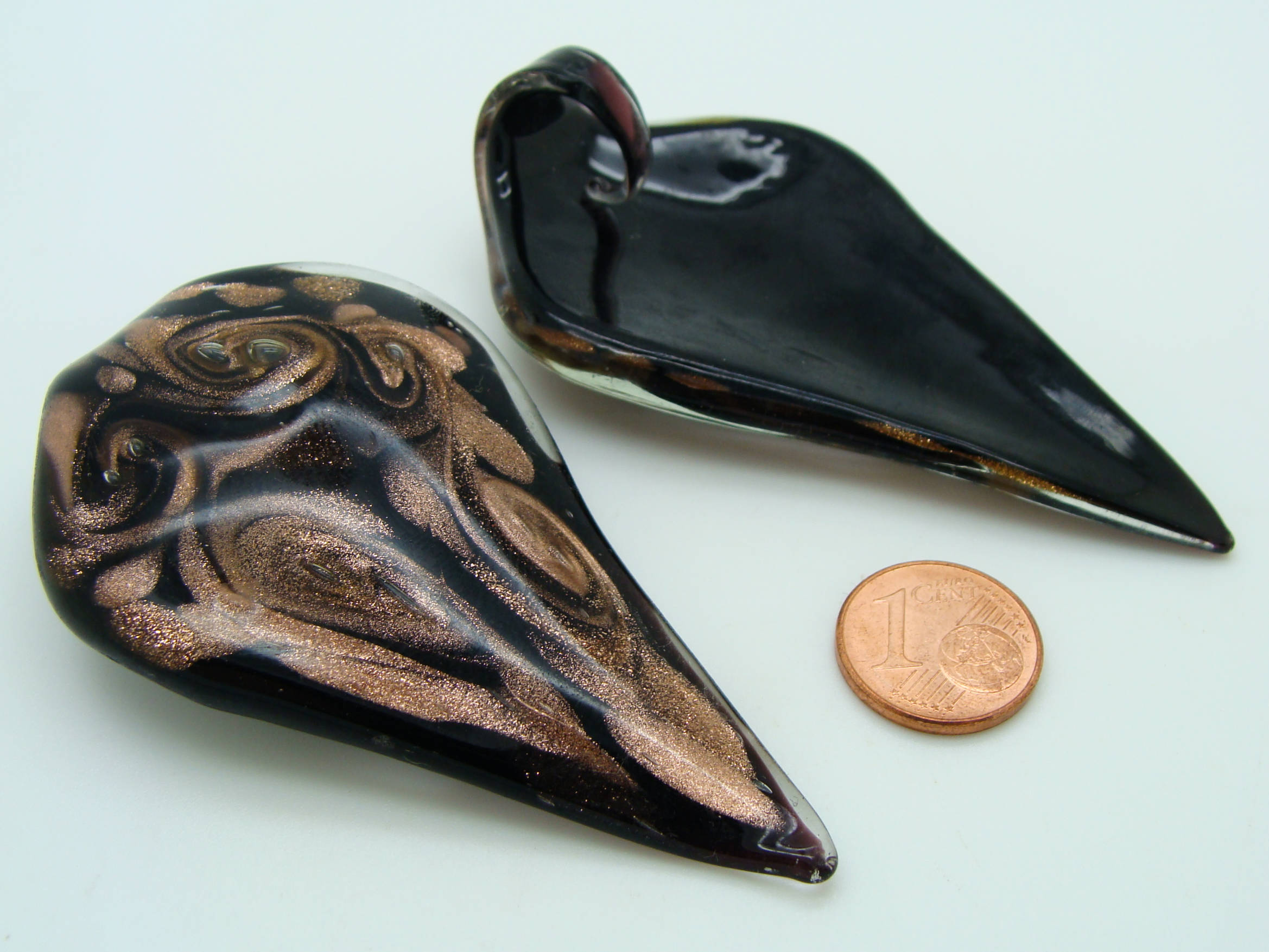 pendentif noir verre Pend-420-3