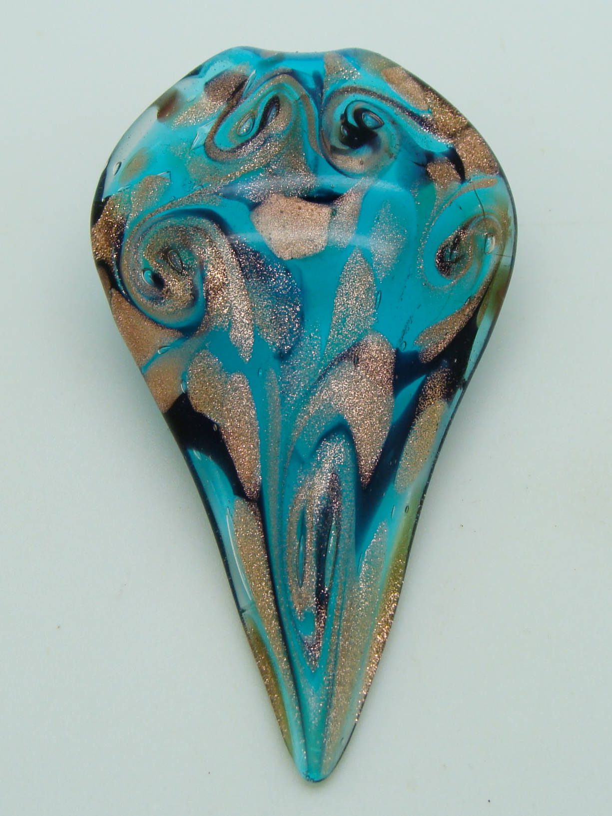 pendentif bleu feuille Pend-420-4