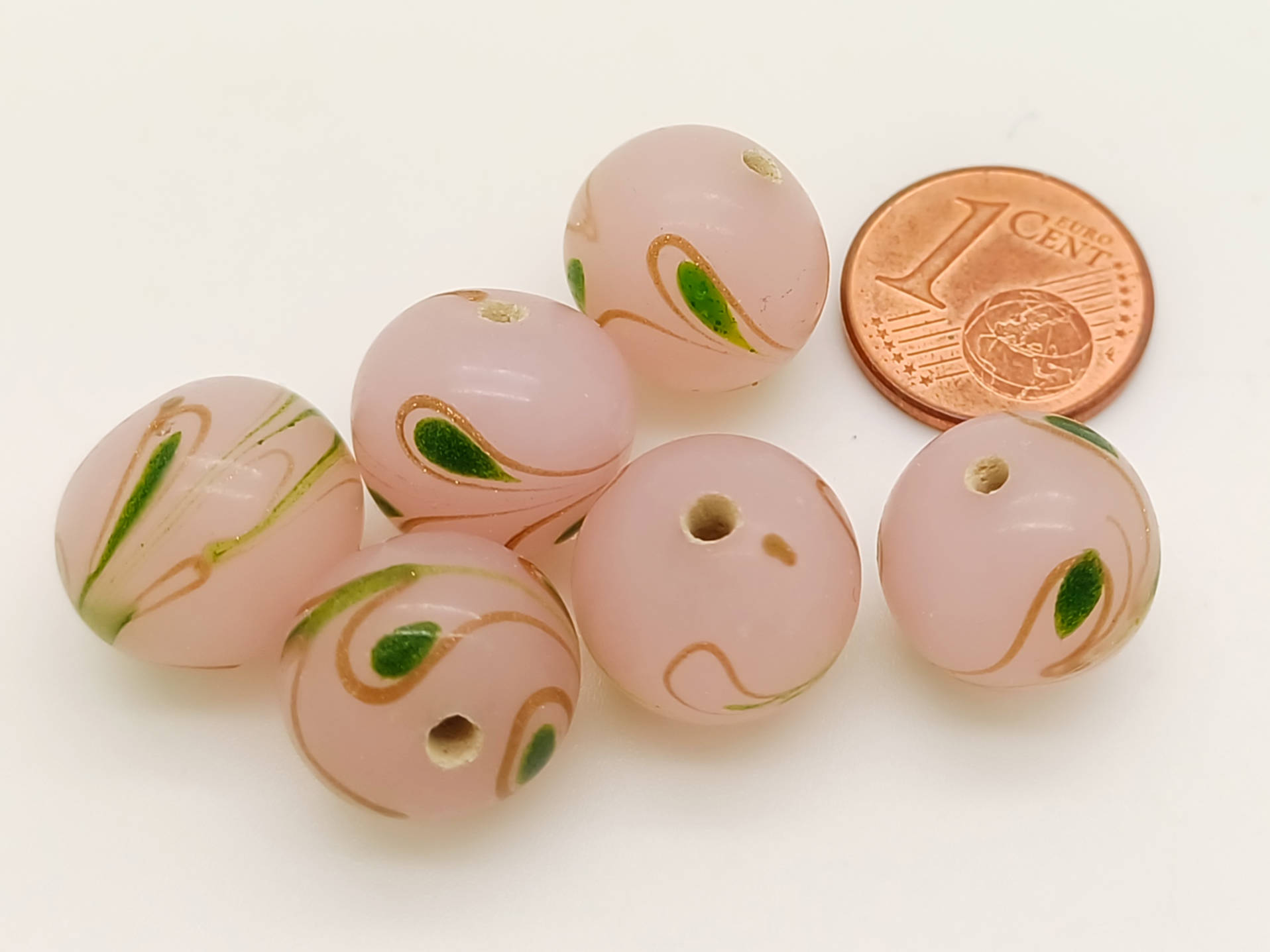 lot de perles lampwork roses PV-lamp-05