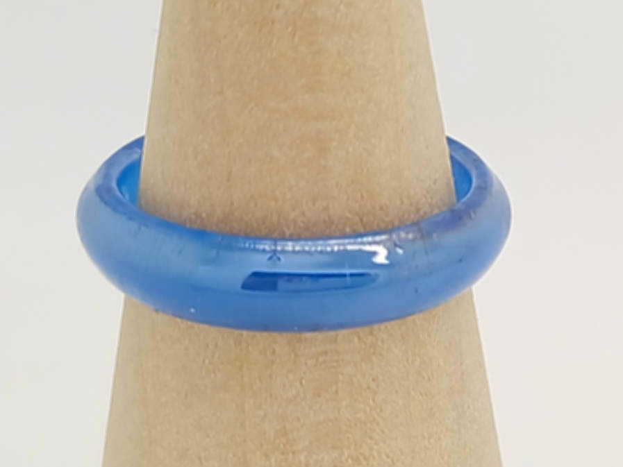 Bague verre simple bleu azur bijoux verre BAG01-04