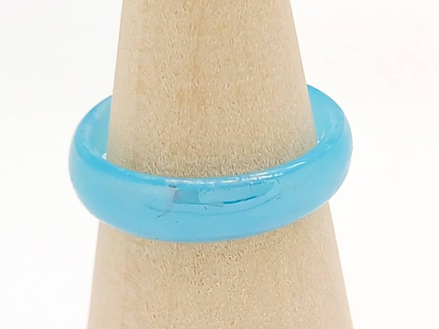 Bague verre simple bleu ciel uni BAG01-04