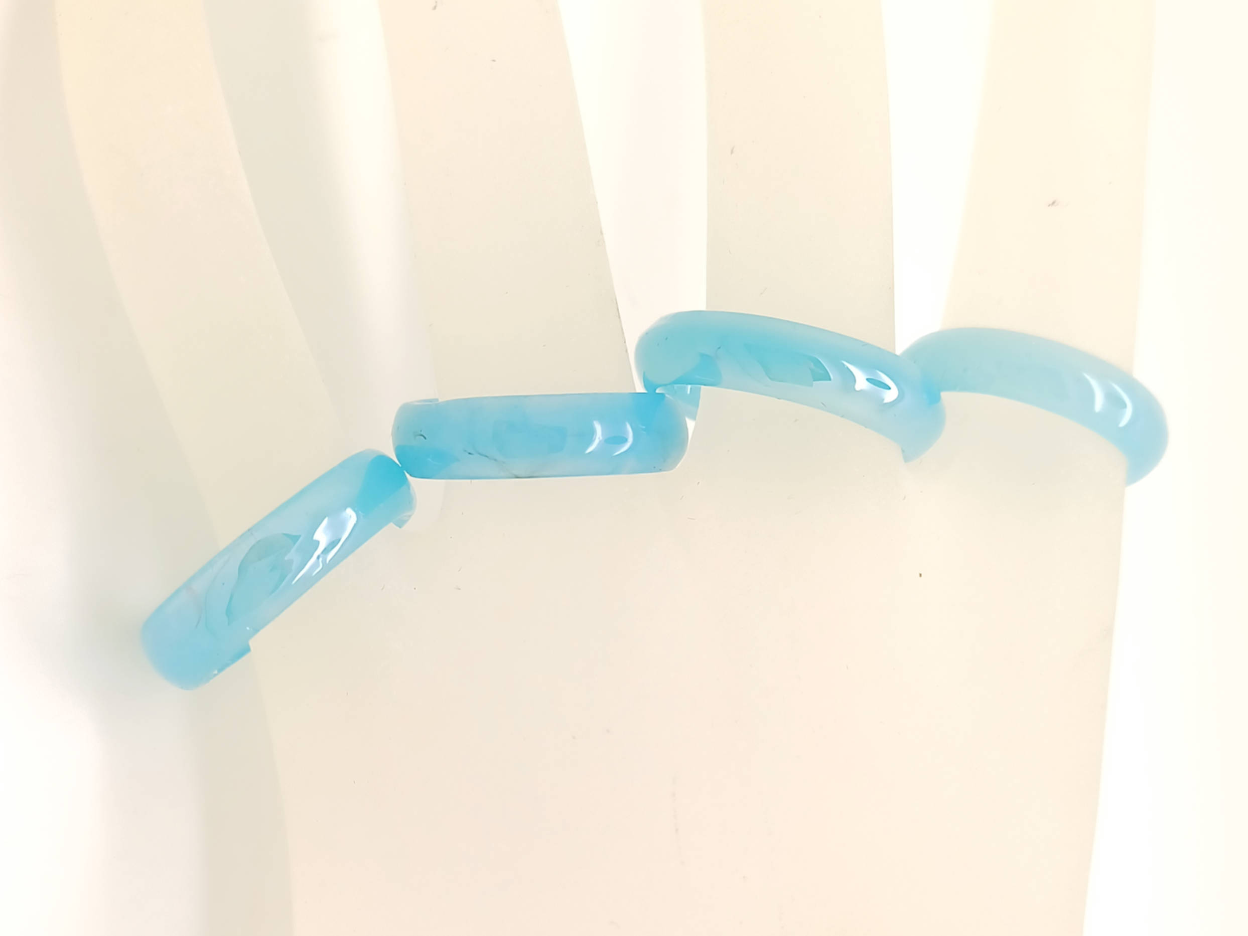 Bague verre simple bleu ciel uni bijoux BAG01-04