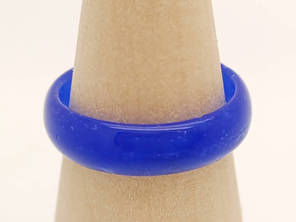 Bague verre simple bleu fonce BAG01-5