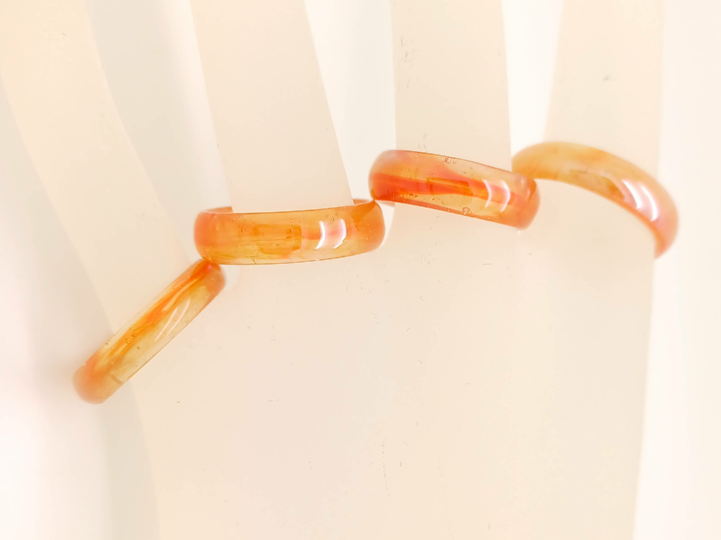 Bague verre simple orange marron bijoux BAG01-9