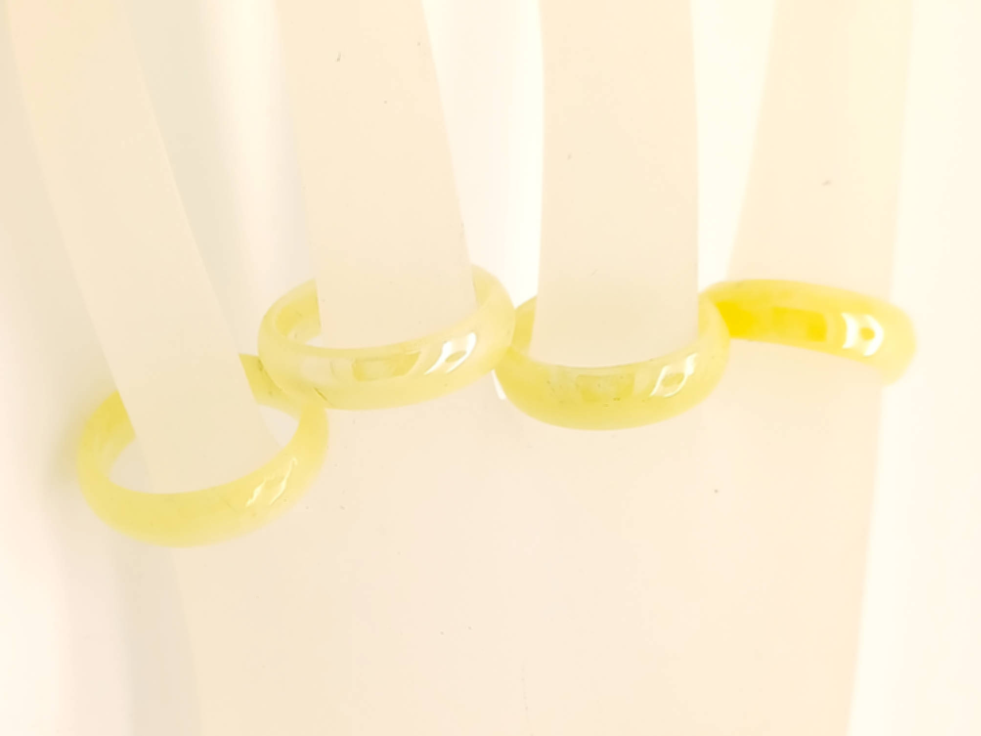 Bague verre simple jaune uni bijoux BAG01-15