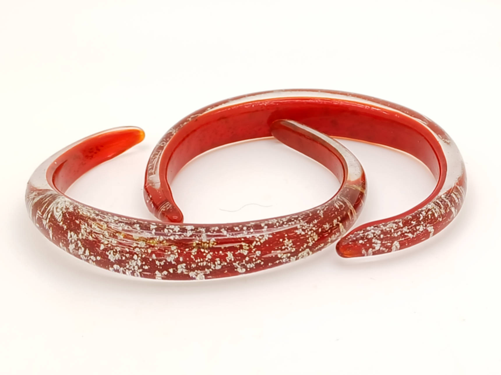 bracelet rouge argent verre bijoux uni BRA01 p1