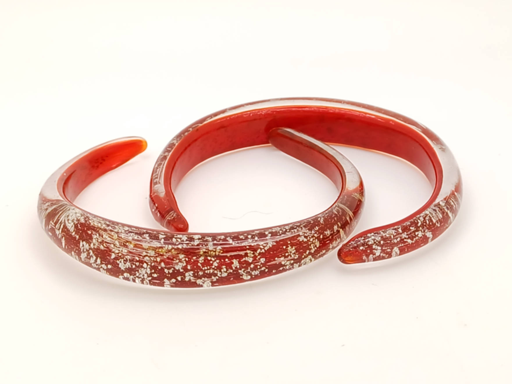 bracelet rouge argent verre bijoux uni BRA01