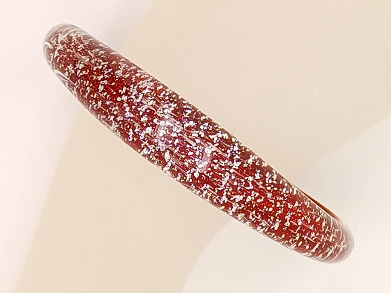 bracelet rouge argent verre BRA01