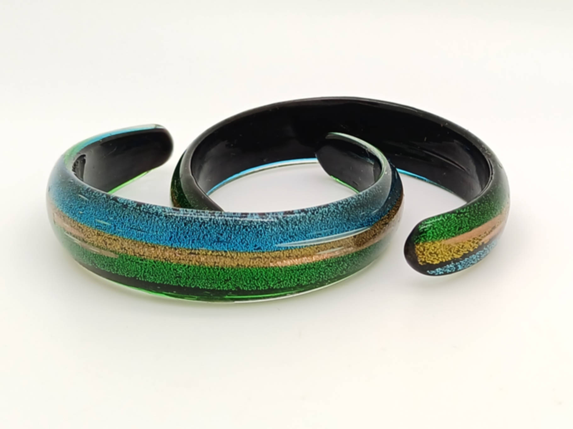 bracelet vert jaune bleu verre bijoux BRA15