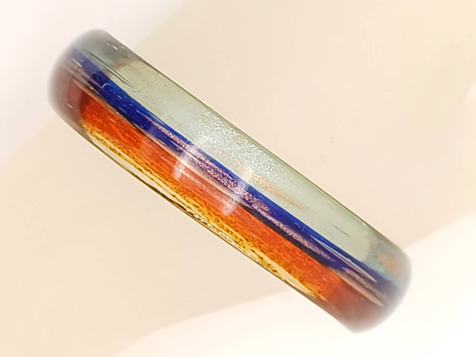 bracelet rouge bleu argent verre lampwork BRA16