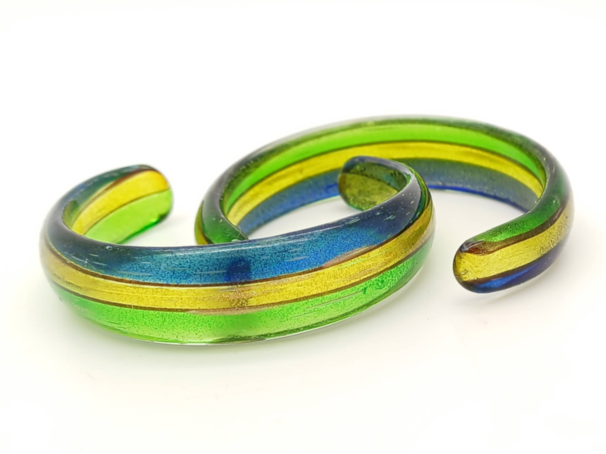 bracelet bleu jaune vert verre BRA19