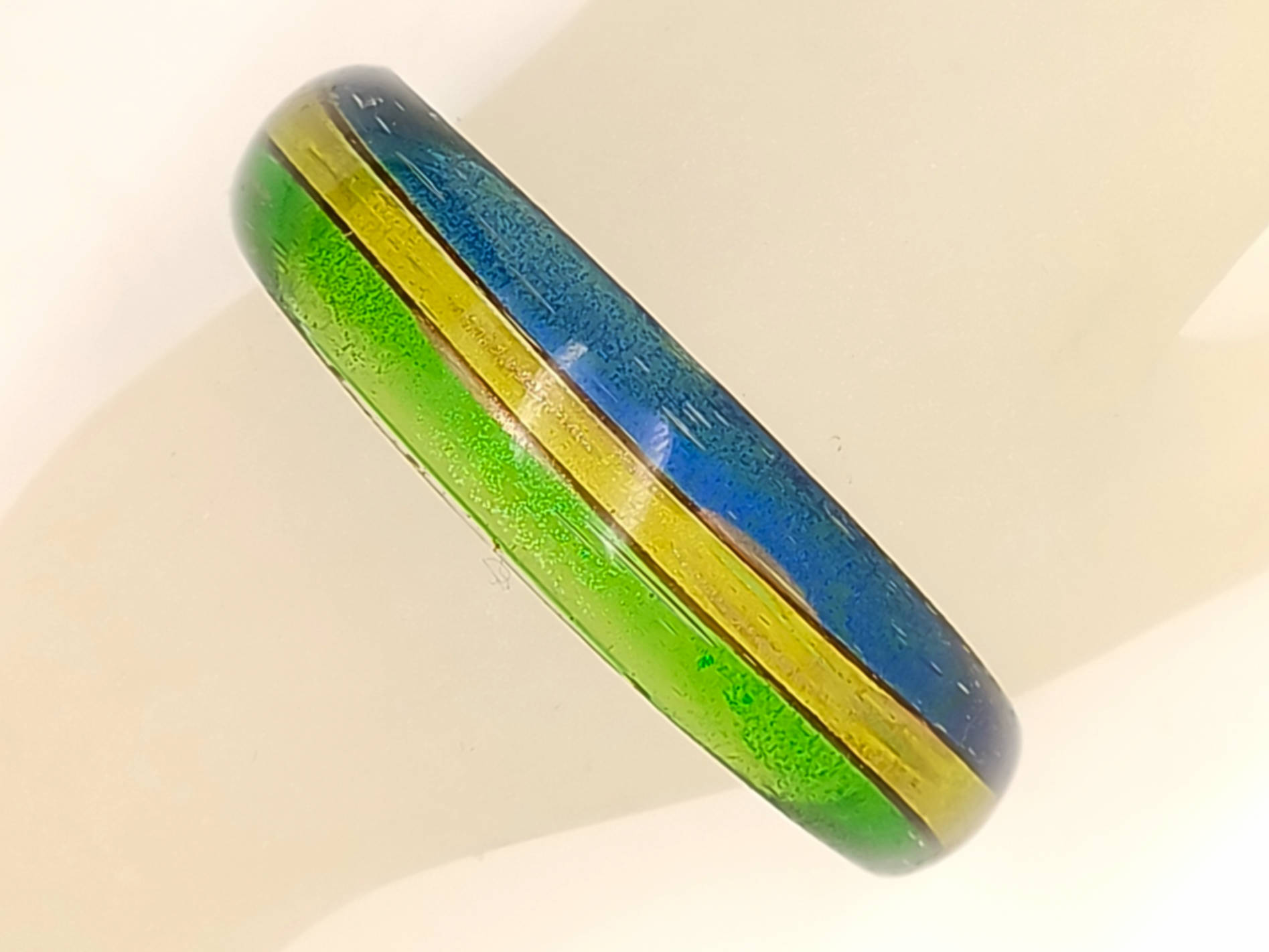 bracelet bleu jaune vert verre lampwork BRA19