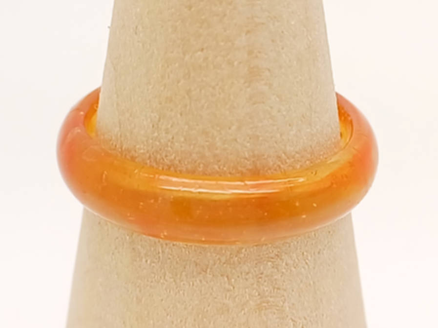 Bague verre simple 9 orange marron