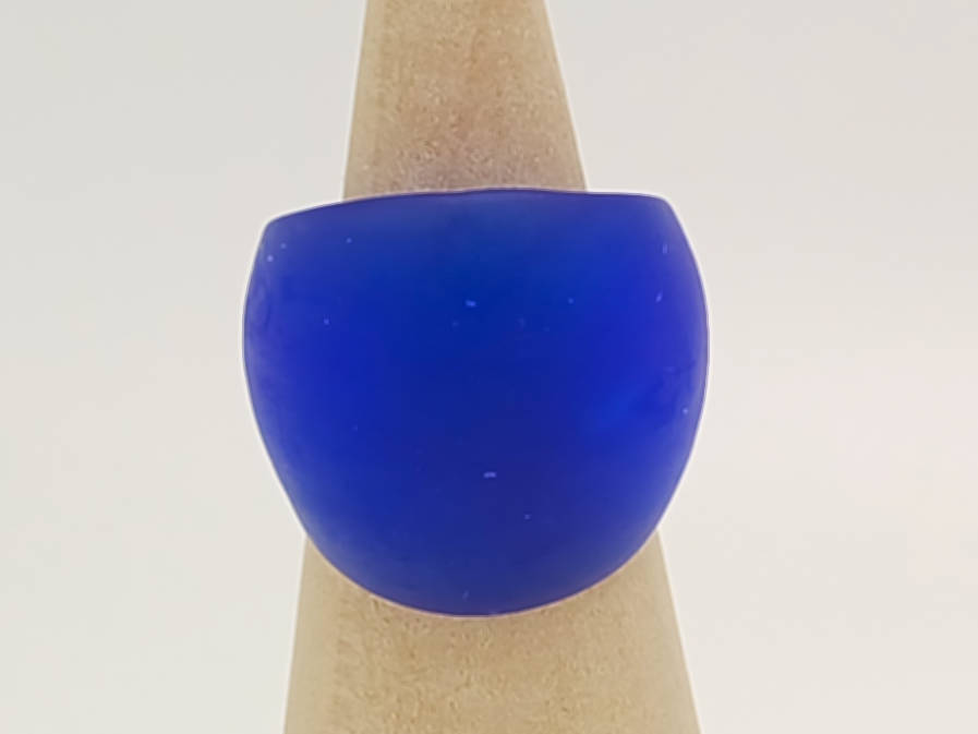 bague bleu fonce verre givre bijoux BAG06