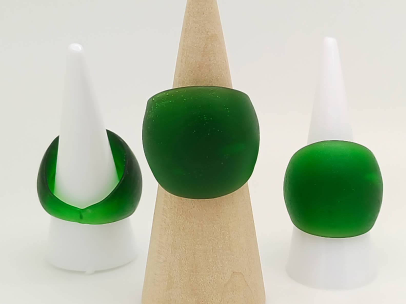 bague vert verre givre emeraude BAG06
