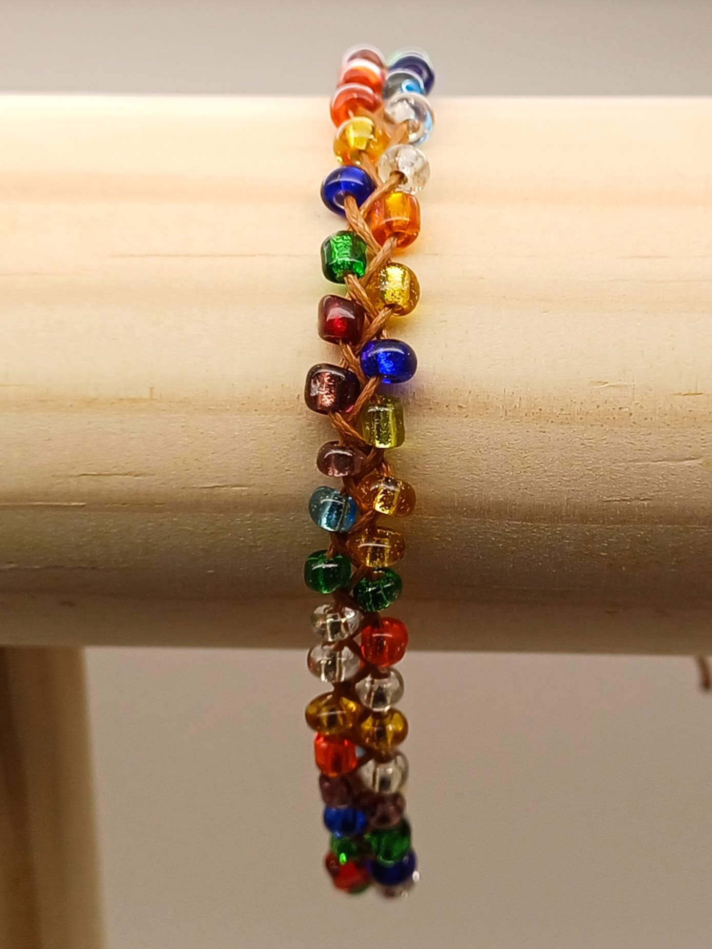 bracelet tresse rocaille multicolore BRA04