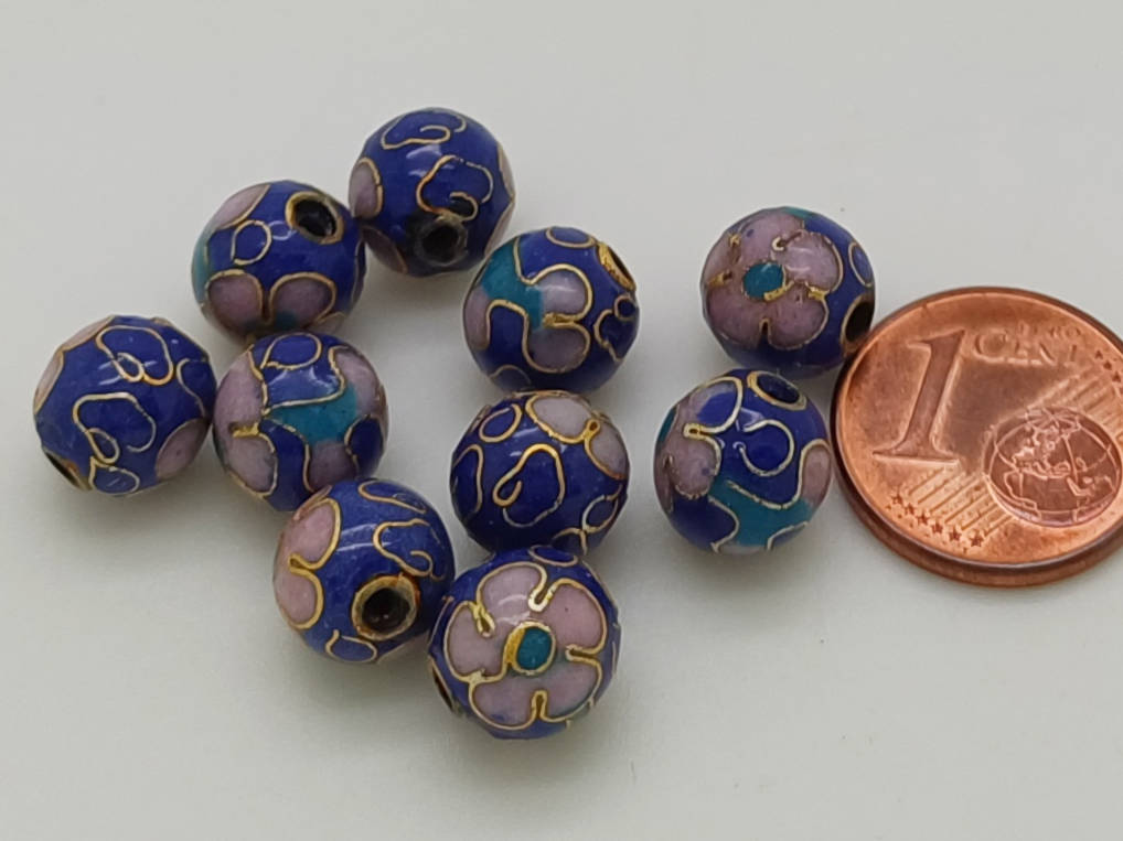 perles cloisonnees bleu fonce rose mod2