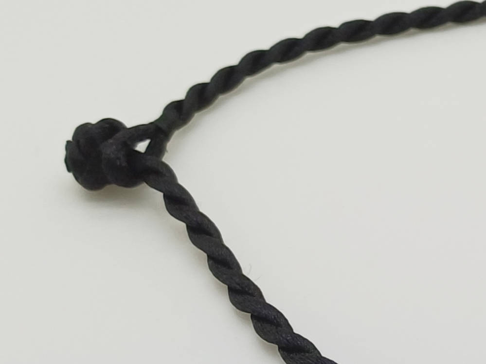 collier cordon nylon tresse 45cm fermeture noeud