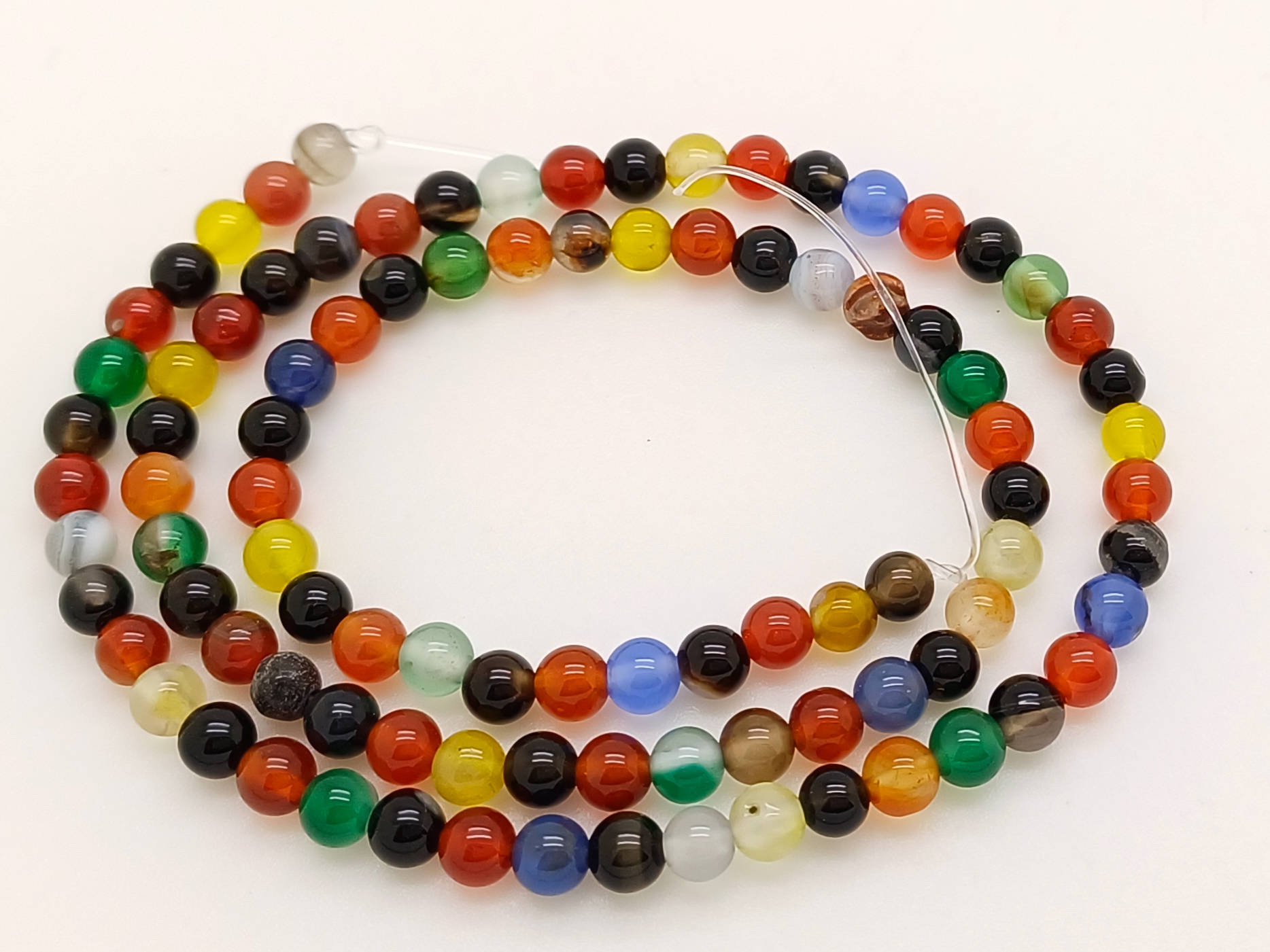 perles pierre ronde 4mm mix PIER15