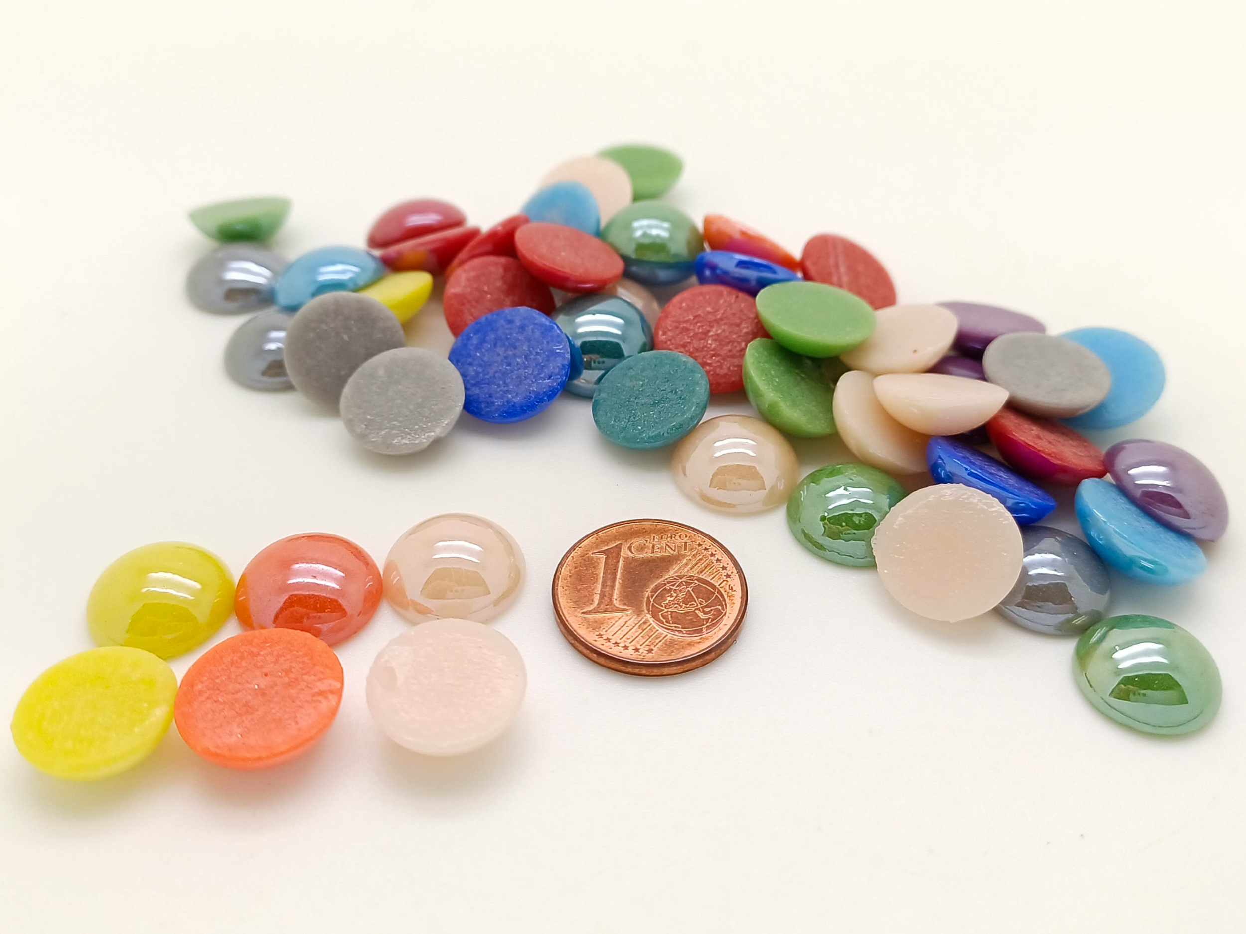 cabochons verre multicolore CAB13