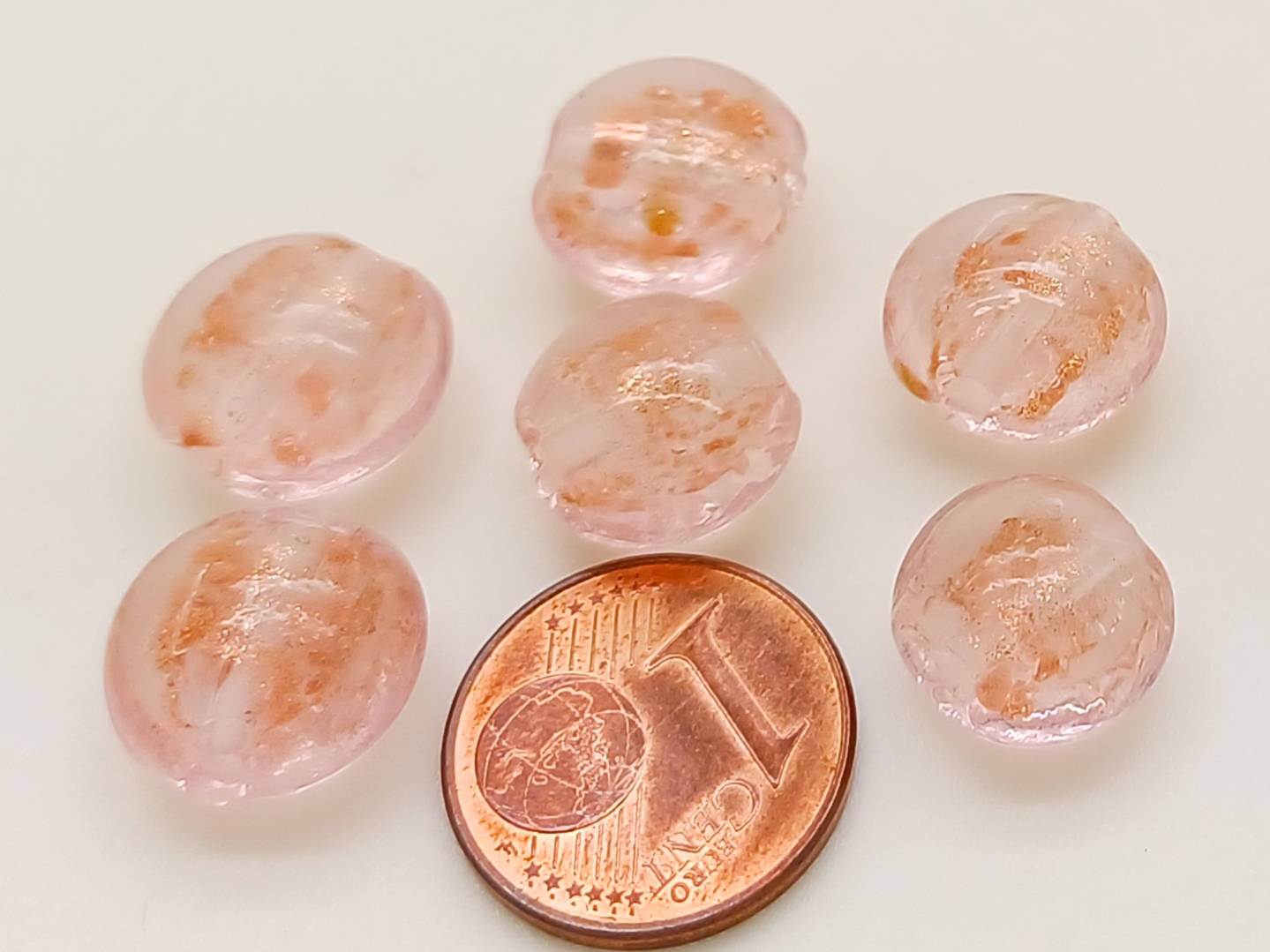 perle galets 12mm dore rose