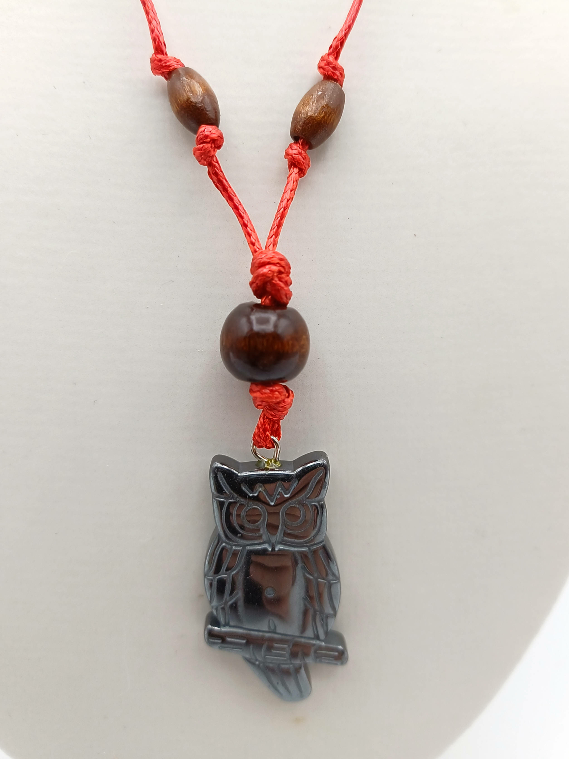 collier chouette hematite col15