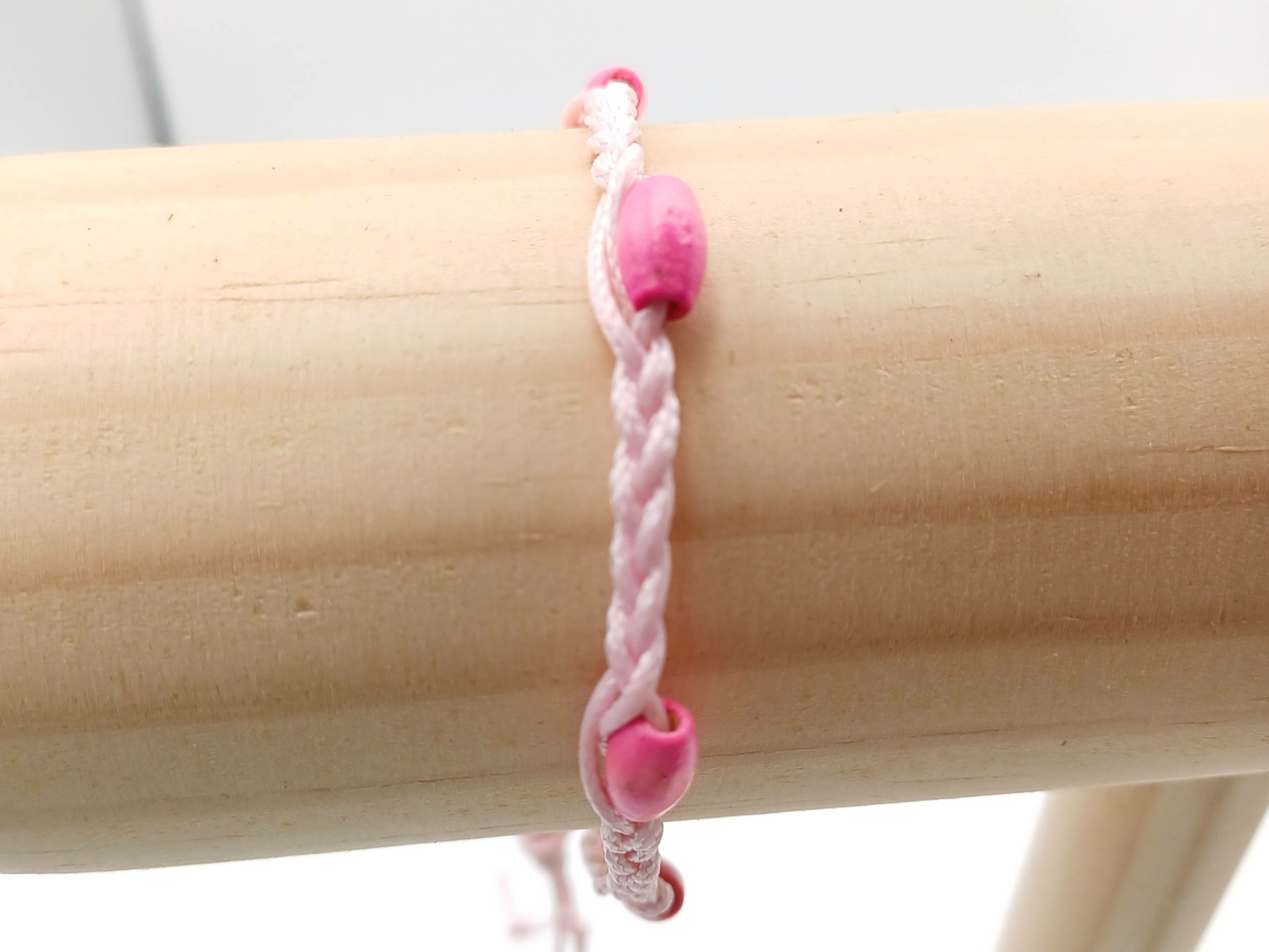 bracelet tresse rose bois BRA07