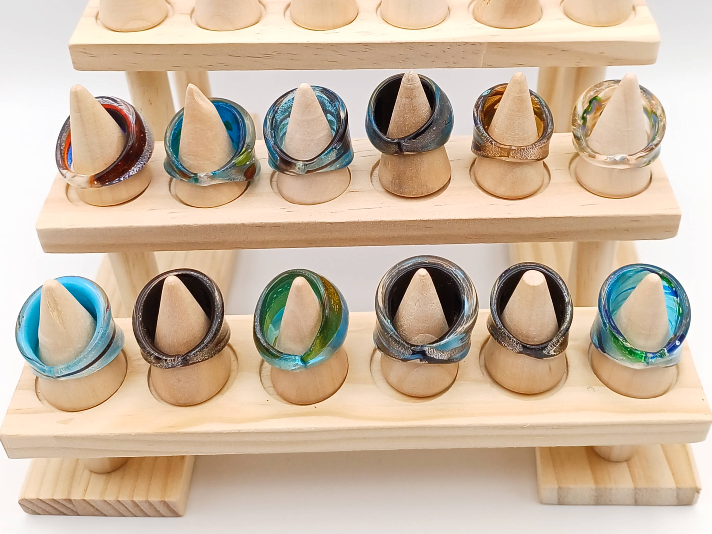 12 Bagues verre lampwork lot 07 p4