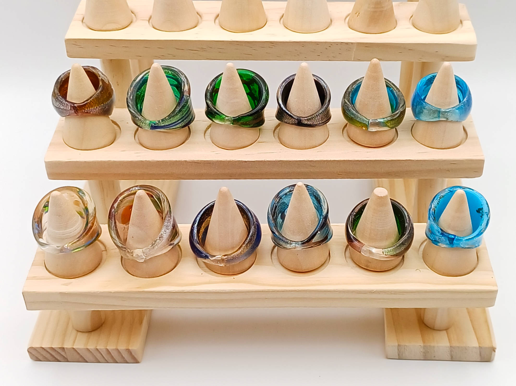 12 Bagues verre lampwork lot 08 p3