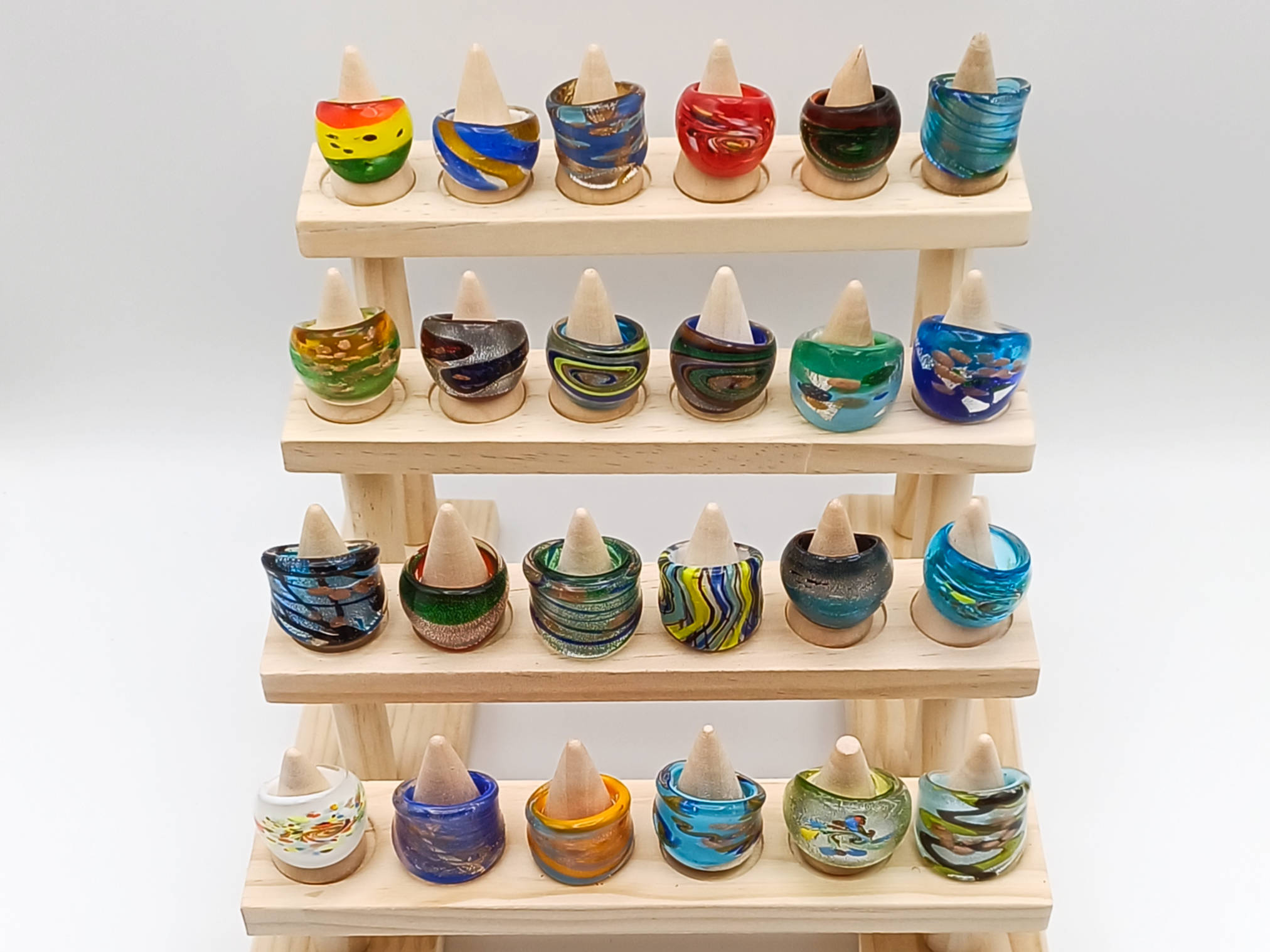 24 Bagues verre lampwork lot 11 p3