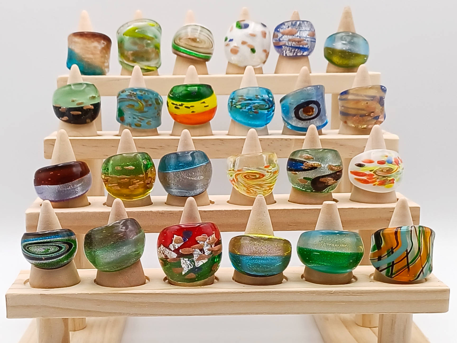 24 Bagues verre lampwork lot 13 p5
