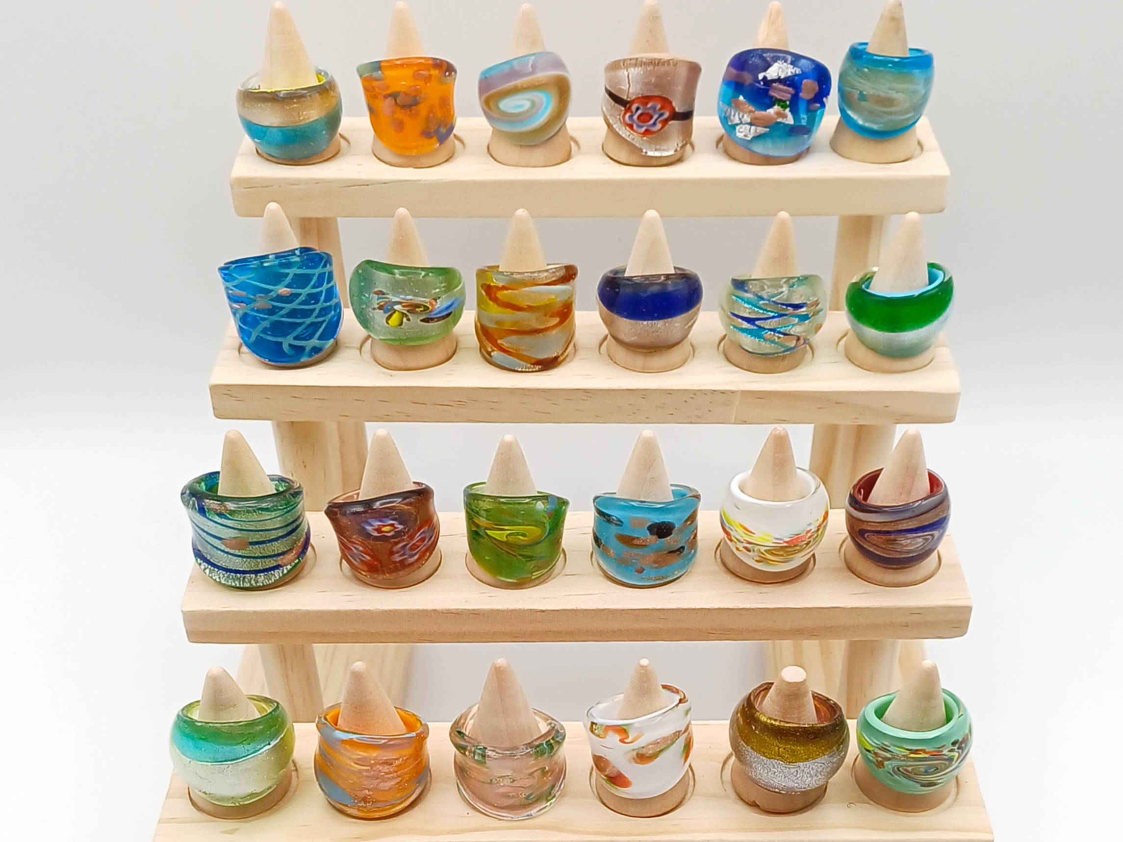 24 Bagues verre lampwork lot 18 p4