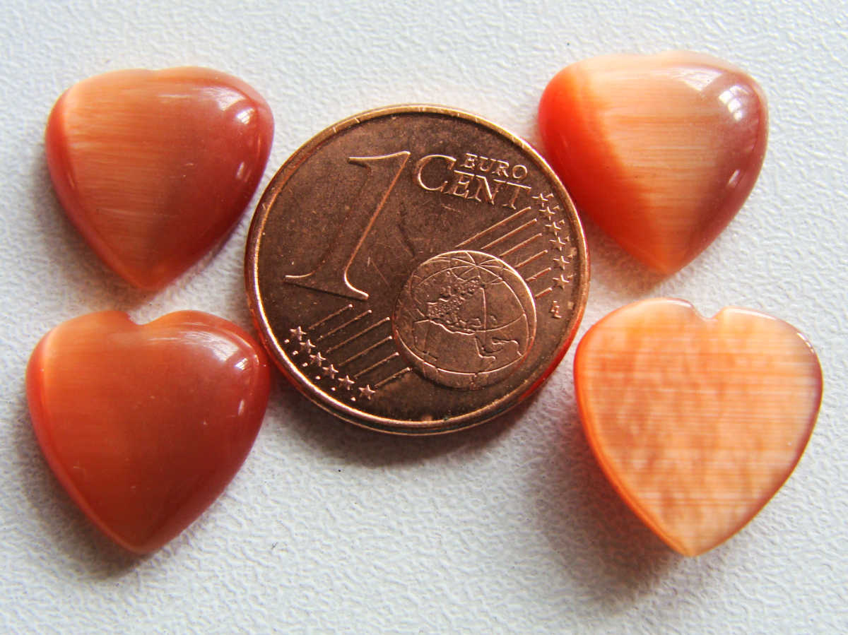 cabochon scoeur marron 12mm verre cab-odc-Co12-marron