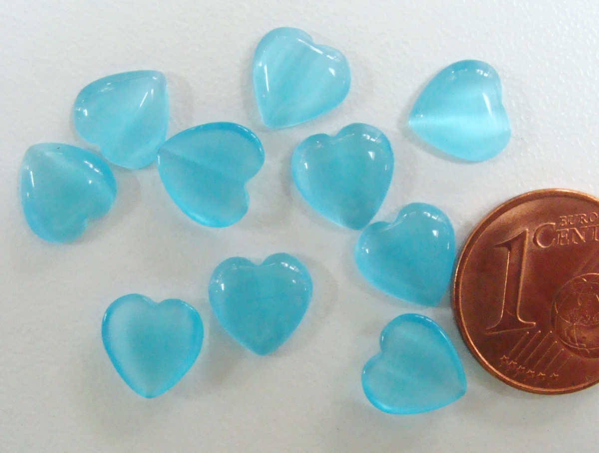 cabochons coeur 8mm bleu azur verre cab-odc-Co8-bleu-azur