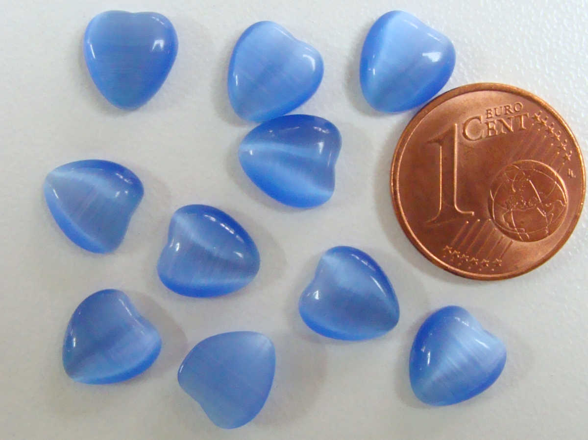 cabochon coeur 8mm bleu fonce verre cab-odc-Co8-bleu-fonce