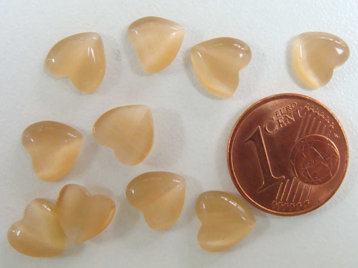 cabochon coeur 8mm marron clair verre cab-odc-Co8-rose-marron